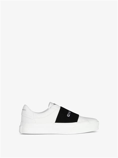 city sport sneakers in leather with givenchy strap|GIVENCHY City Sport leather sneakers .